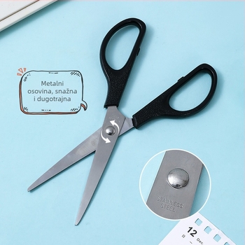 Lidemei 601-1 Kancelarijske sigurnosne škare za rezanje papira, materijal: plast + željezo, ručka plastična