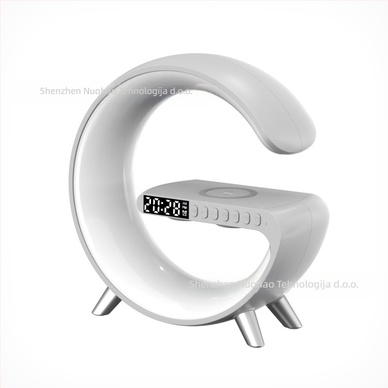 Bluetooth zvučnik s alarmom i bežičnim punjačem, Bluetooth 5.3, 10W, frekvencijski raspon 100 Hz-20 kHz, domet 10 m, IPX1 ocjena