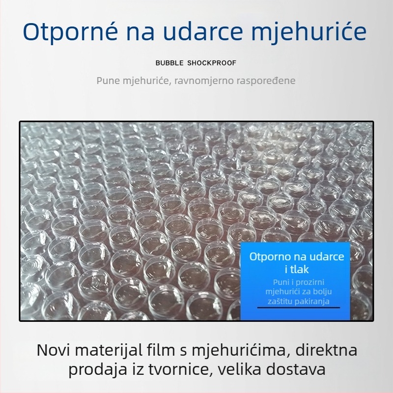 Rolna folije za pakiranje s mjehurićima, debela, srednji mjehurići, debljina 5–6, promjer mjehurića 10 mm, visina mjehurića 4 mm, gustoća 10