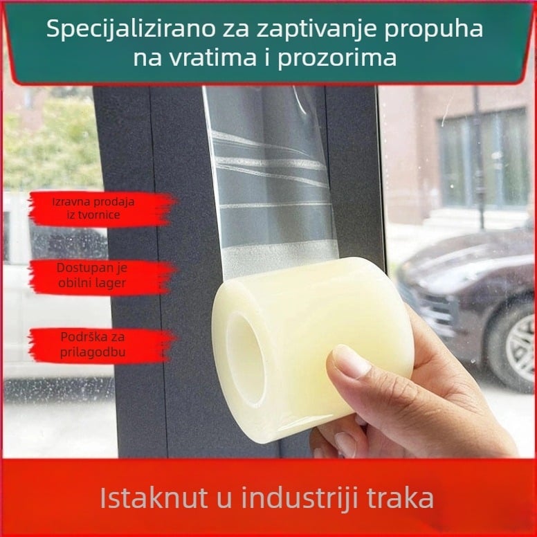 Brtvna traka za vrata i prozore, PE podloga, visoka viskoznost akrilnog ljepila, debljina 0,15 mm, Windproof serija