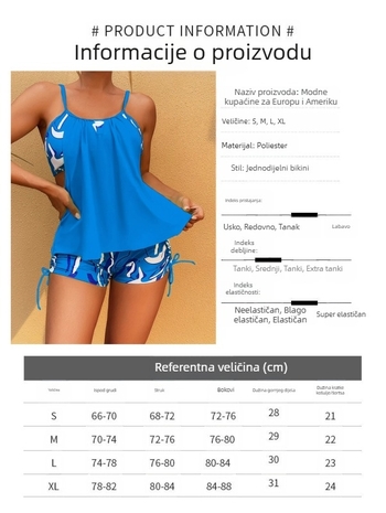 Dvije dijelni bikini s jastučićima za grudi, tiskani kupaći kostim za žene, poliester-spandeks 82/18, brzo suši, visoka elastičnost