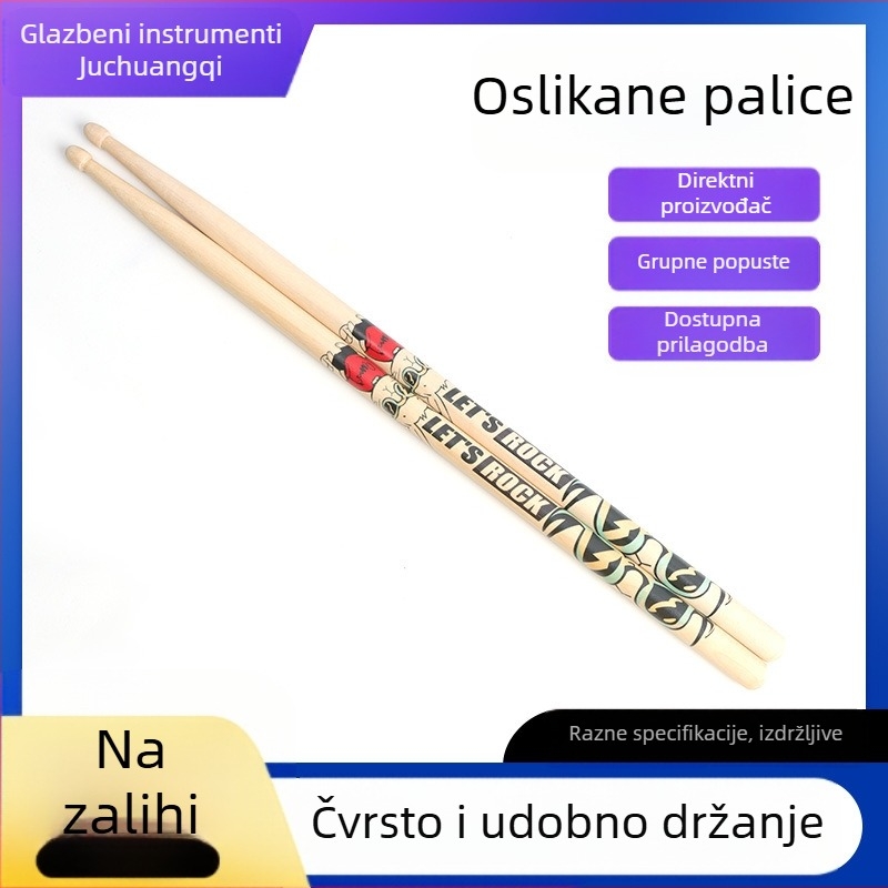 Javorove bubnjarske štapove za početnike, obojane