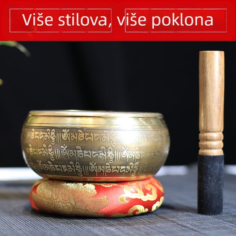 Bakrena pjevačka zdjela za meditaciju i kućnu dekoraciju, pribor za čišćenje uha