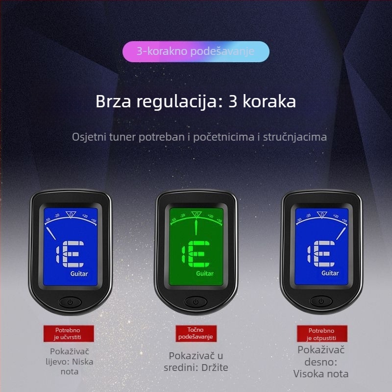Tuner za gitaru L1 za folk gitaru i klasičnu ukulele