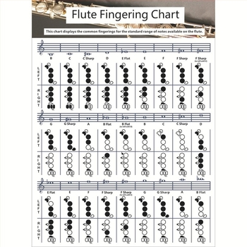 Tablica pozicija prstiju za flautu, model chord-flute, materijal laminirani papir, pakiranje plastična vrećica, marka Chuan mei