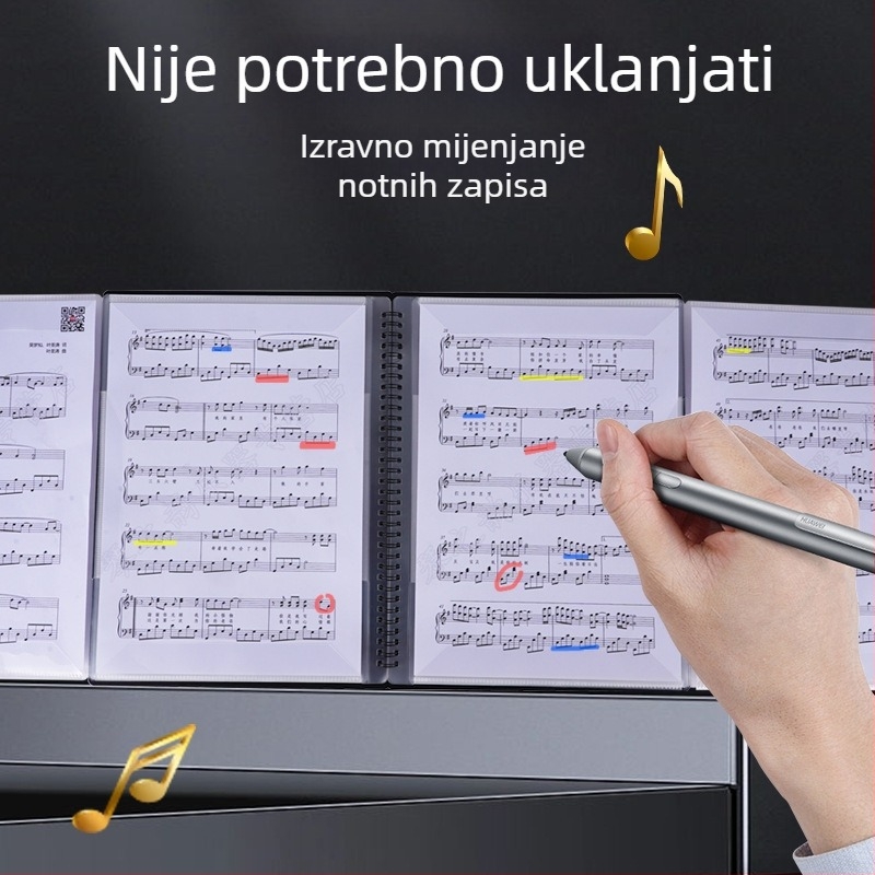 A4 podesivi proširivi svezak za note za klavir, Guzheng, udaraljke i gitaru