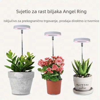 LED svjetlo za rast biljaka u obliku anđela prstena, 20 LED dioda, Sanan Optoelectronics čip, 5V ulaz, vijek trajanja 50.000 h