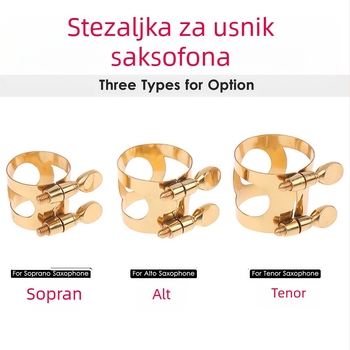 Bakreni klip za usnik saksofona — metalni klip, dodatak za saksofon