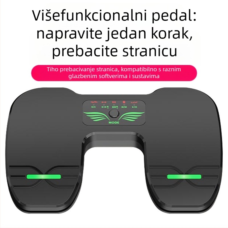 PTNOKA Bluetooth uređaj za čitanje partitura – višenamjenski uređaj za prebacivanje stranica s pedalom, kompatibilan s iPadom, tabletom i telefonom, za gitaru, klavir i saksofon