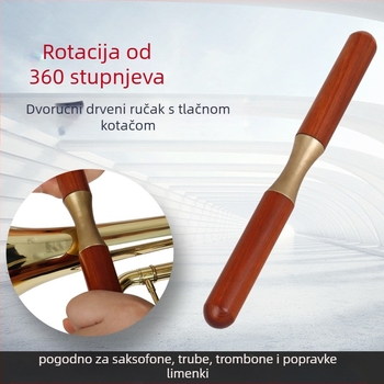 Alat za održavanje cijevi, model W5, s dvoručnom drvenom ručkom i tlačnim valjkom, za popravke glazbenih instrumenata