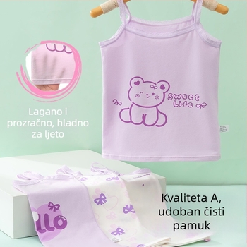 Djevojački bezrukavni top za djevojčice – 95% pamuk, karikaturni uzorak, mekan materijal, za djecu