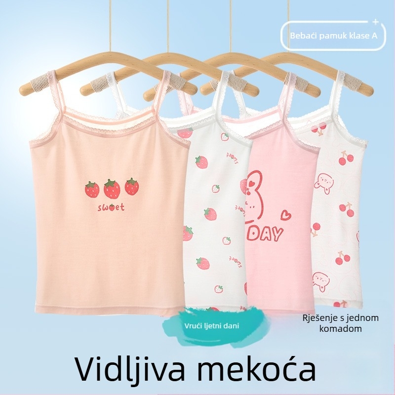 Djevojački bezrukavni top za djevojčice – 95% pamuk, karikaturni uzorak, mekan materijal, za djecu