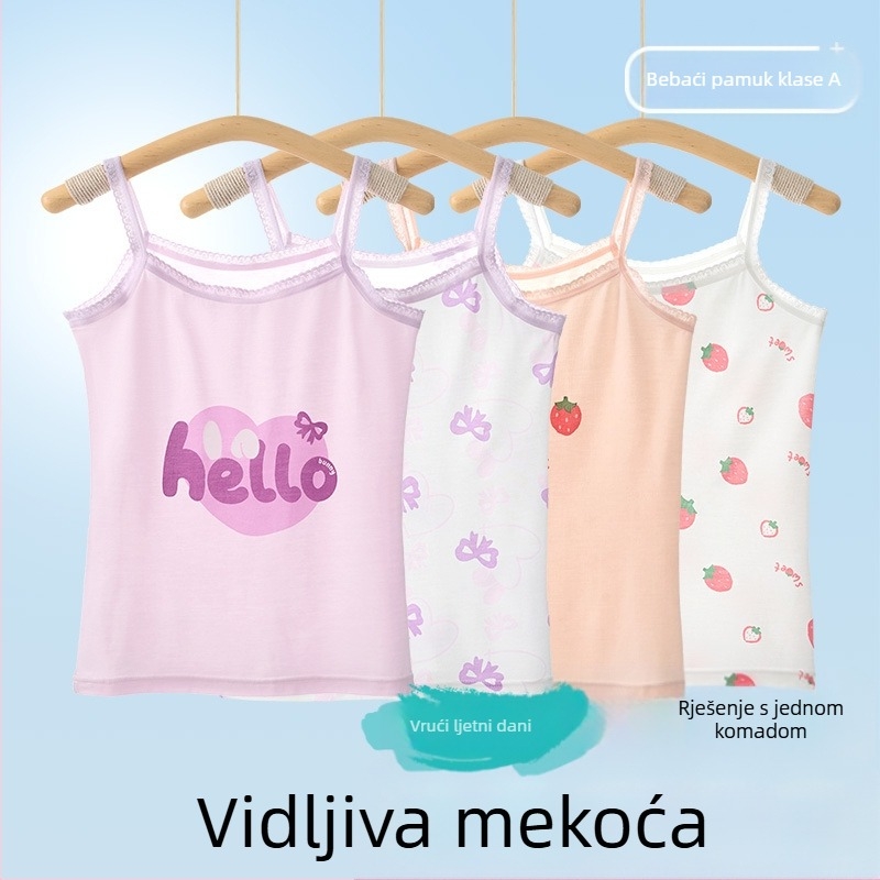 Djevojački bezrukavni top za djevojčice – 95% pamuk, karikaturni uzorak, mekan materijal, za djecu