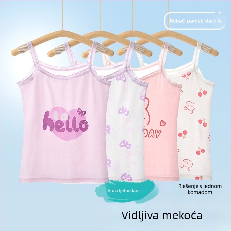 Djevojački bezrukavni top za djevojčice – 95% pamuk, karikaturni uzorak, mekan materijal, za djecu