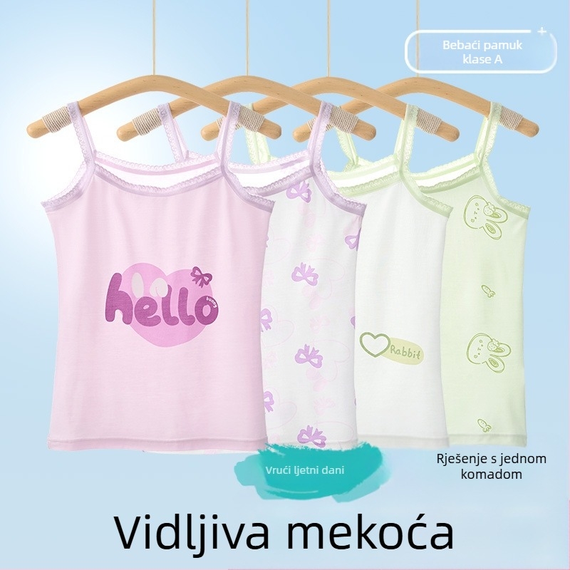Djevojački bezrukavni top za djevojčice – 95% pamuk, karikaturni uzorak, mekan materijal, za djecu