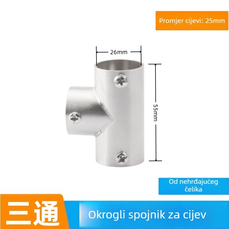 Spojnik od nehrđajućeg čelika – SYJ Fitting-1, završna obrada wire drawing, za cijevi od nehrđajućeg čelika, moderni minimalistički stil