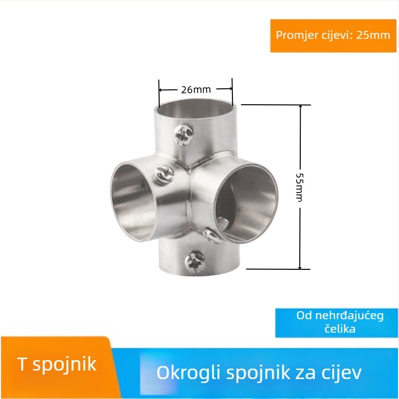 Spojnik od nehrđajućeg čelika – SYJ Fitting-1, završna obrada wire drawing, za cijevi od nehrđajućeg čelika, moderni minimalistički stil