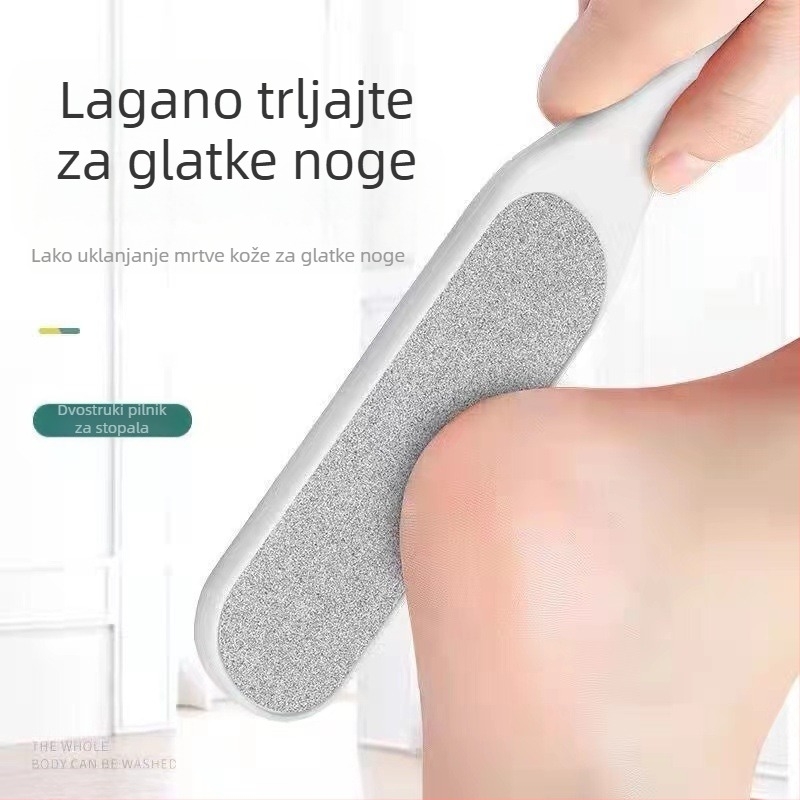 Dvoostrani pilnik za stopala od nehrđajućeg čelika – pedikura alat s ovalnom brusnom glavom i brusnim papirom, kutija 200 kom.
