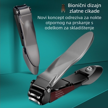 Klešta za nokte s anti-splash dizajnom i biomimetijskim dizajnom cikade, nehrđajući čelik i titanov spoj, prijenosni alat za manikuru