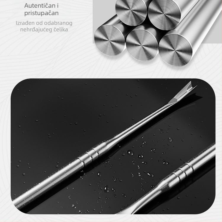 Dvostruko glavne nokatne kliješta od nehrđajućeg čelika za uklanjanje kožice i mrtve kože — prijenosni kućni set za manikuru