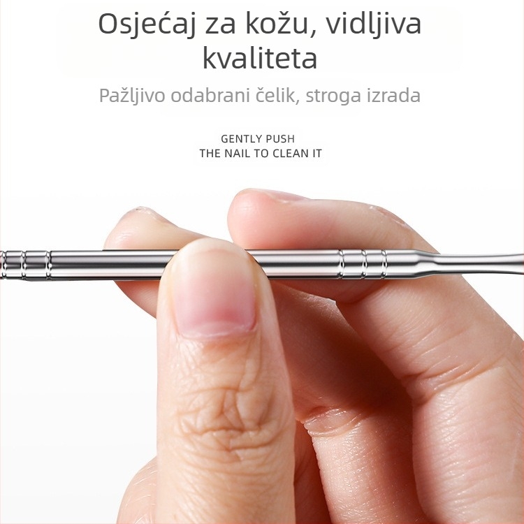 Dvostruko glavne nokatne kliješta od nehrđajućeg čelika za uklanjanje kožice i mrtve kože — prijenosni kućni set za manikuru