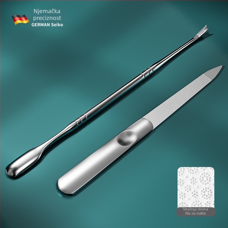 Dvostruko glavne nokatne kliješta od nehrđajućeg čelika za uklanjanje kožice i mrtve kože — prijenosni kućni set za manikuru