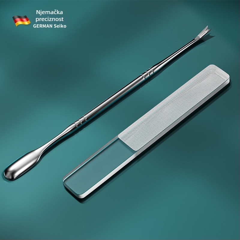 Dvostruko glavne nokatne kliješta od nehrđajućeg čelika za uklanjanje kožice i mrtve kože — prijenosni kućni set za manikuru