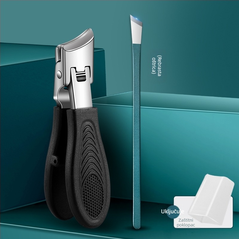 Klešta za nokte na stopalu s velikim otvorom, protiv prskanja, nagnuta usnica, plastika + nehrđajući čelik