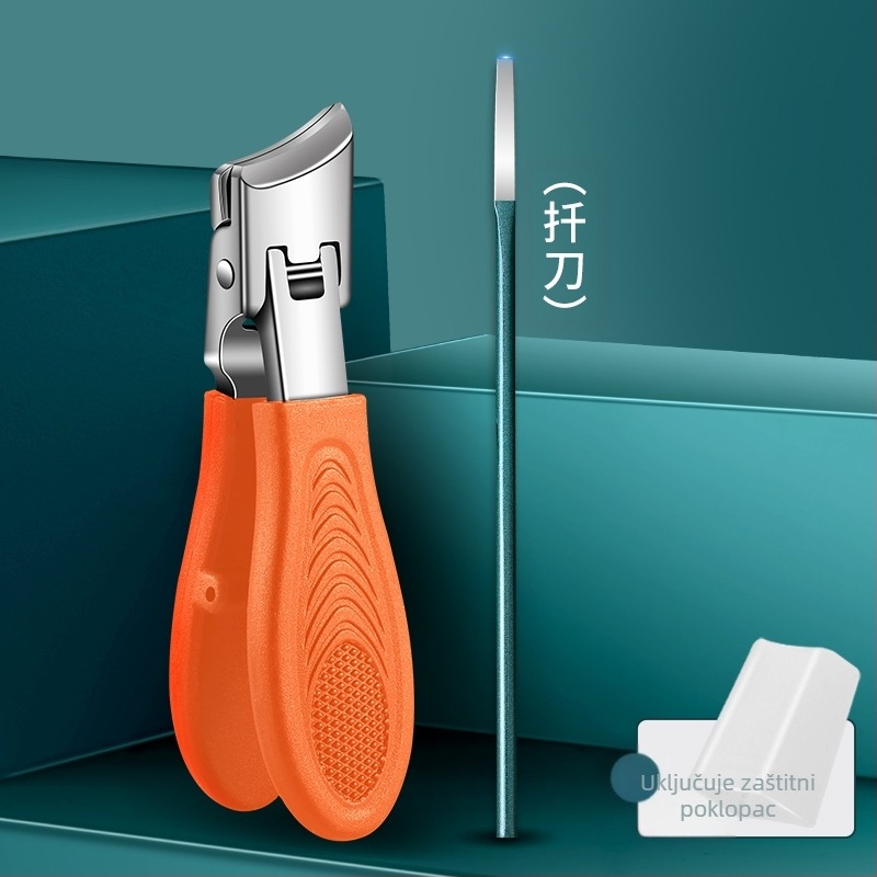 Klešta za nokte na stopalu s velikim otvorom, protiv prskanja, nagnuta usnica, plastika + nehrđajući čelik