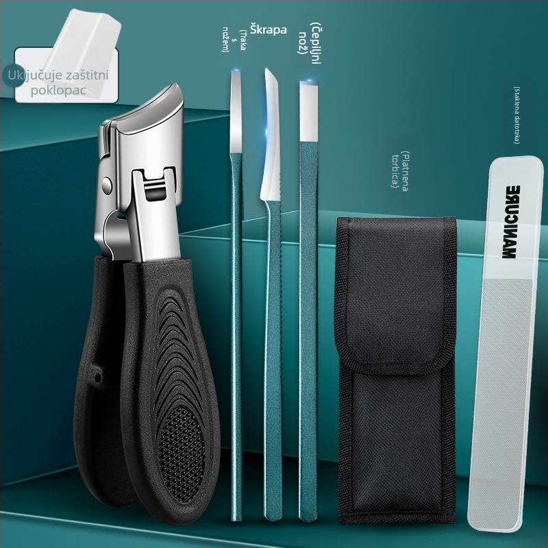 Klešta za nokte na stopalu s velikim otvorom, protiv prskanja, nagnuta usnica, plastika + nehrđajući čelik