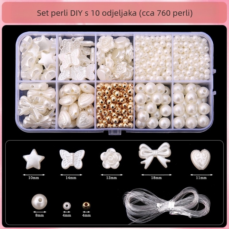 DIY dodaci za nakit – set za narukvicu s plastičnim/smolastim perlicama, elektroplakiranje, originalni dizajn, Saifan marka