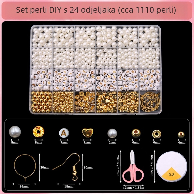 DIY dodaci za nakit – set za narukvicu s plastičnim/smolastim perlicama, elektroplakiranje, originalni dizajn, Saifan marka