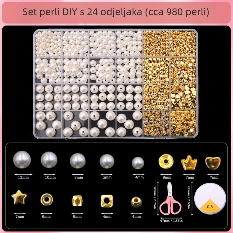 DIY dodaci za nakit – set za narukvicu s plastičnim/smolastim perlicama, elektroplakiranje, originalni dizajn, Saifan marka