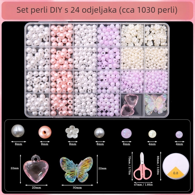 DIY dodaci za nakit – set za narukvicu s plastičnim/smolastim perlicama, elektroplakiranje, originalni dizajn, Saifan marka