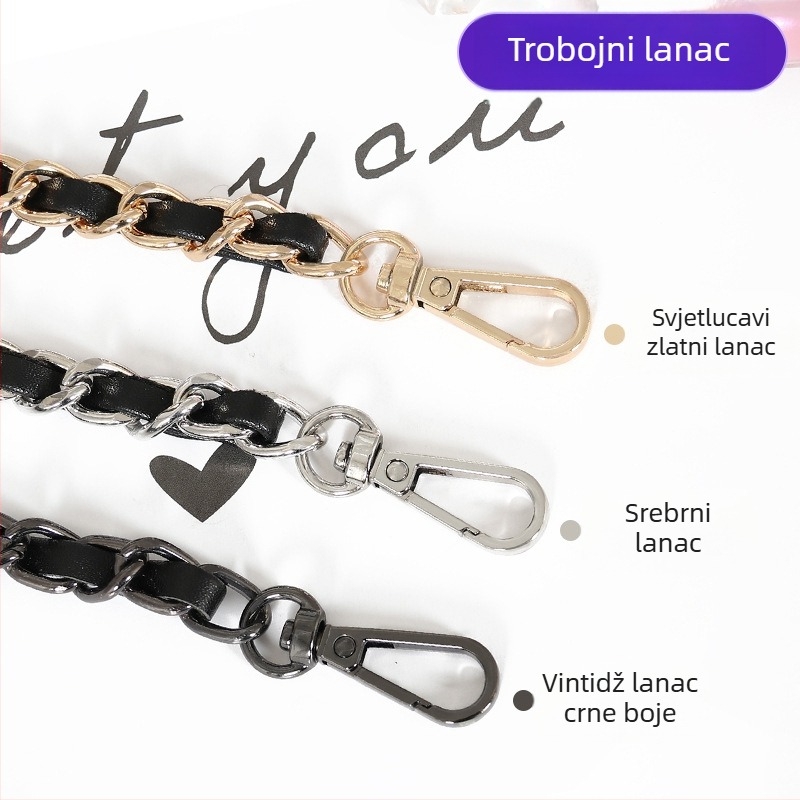 Torba preko ramena s PU kožom i metalnom lancem za malu torbu crossbody — proljeće 2024, Funkcija: Ostalo