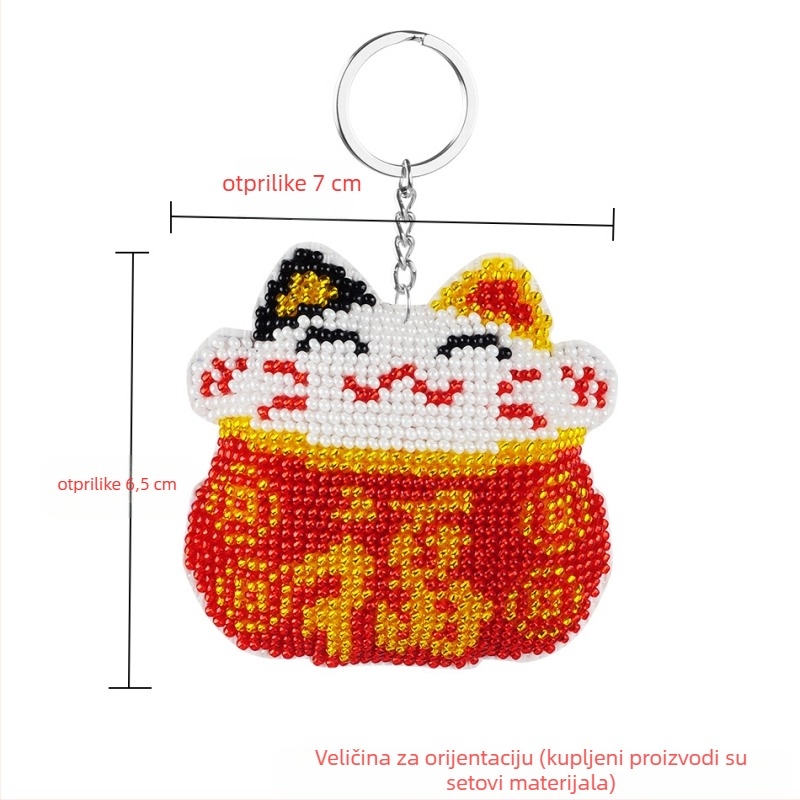 Privjesak za ključeve s karikaturalnim motivom, set križnog šivanja 14CT, plastični list, dvostruko šivanje