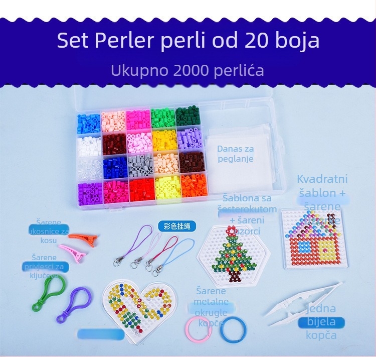 DIY set Hama perli EVA za ravnu slagalicu — prilagodljiv skup perlica za pisanje (7–14 godina)