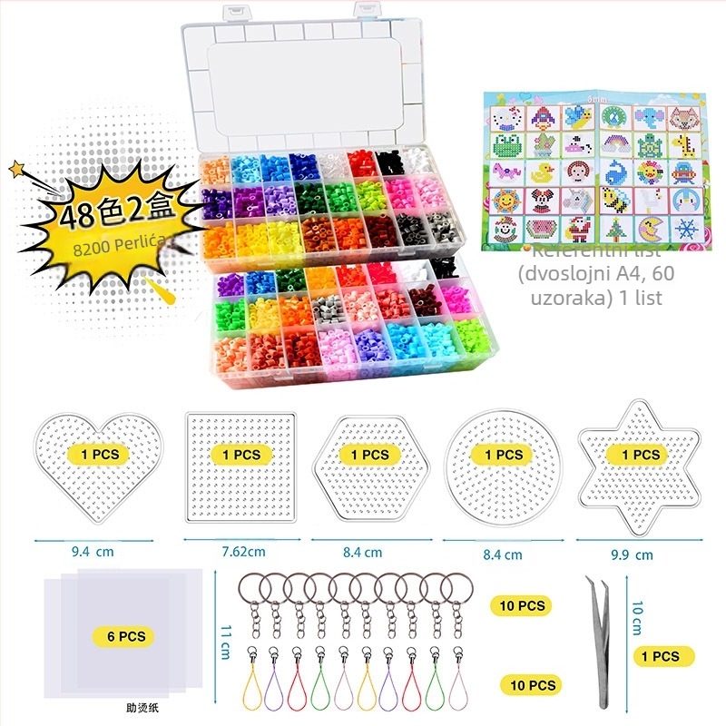 DIY set Hama perli EVA za ravnu slagalicu — prilagodljiv skup perlica za pisanje (7–14 godina)