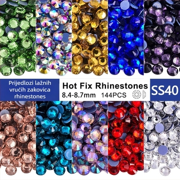 Rhinestone, staklo/glazirano, elektroplating; strojno pritiskanje ili ljepilo