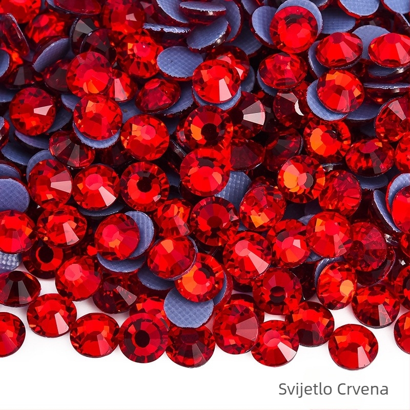 Rhinestone, staklo/glazirano, elektroplating; strojno pritiskanje ili ljepilo