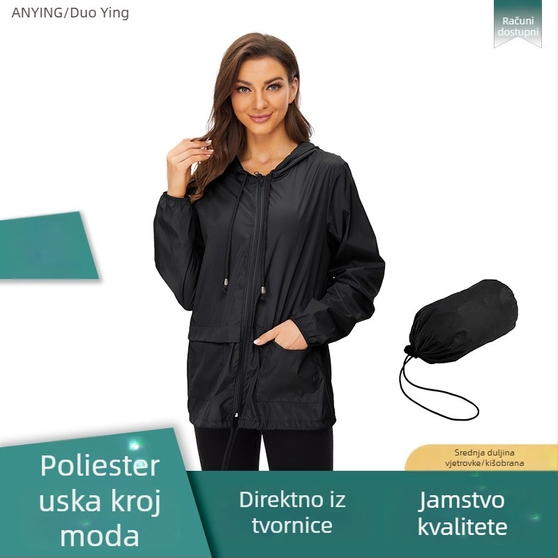 Kišni pončo za odrasle za planinarenje — dugačak kroj, poliester s PU premazom, debljina 0.09 mm