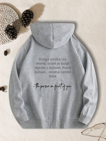 Hoodie s kapuljom od poliestera, 3D uzorak, casual pulover