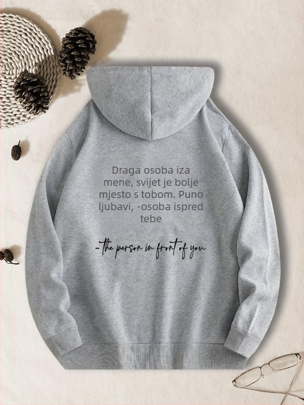 Hoodie s kapuljom od poliestera, 3D uzorak, casual pulover