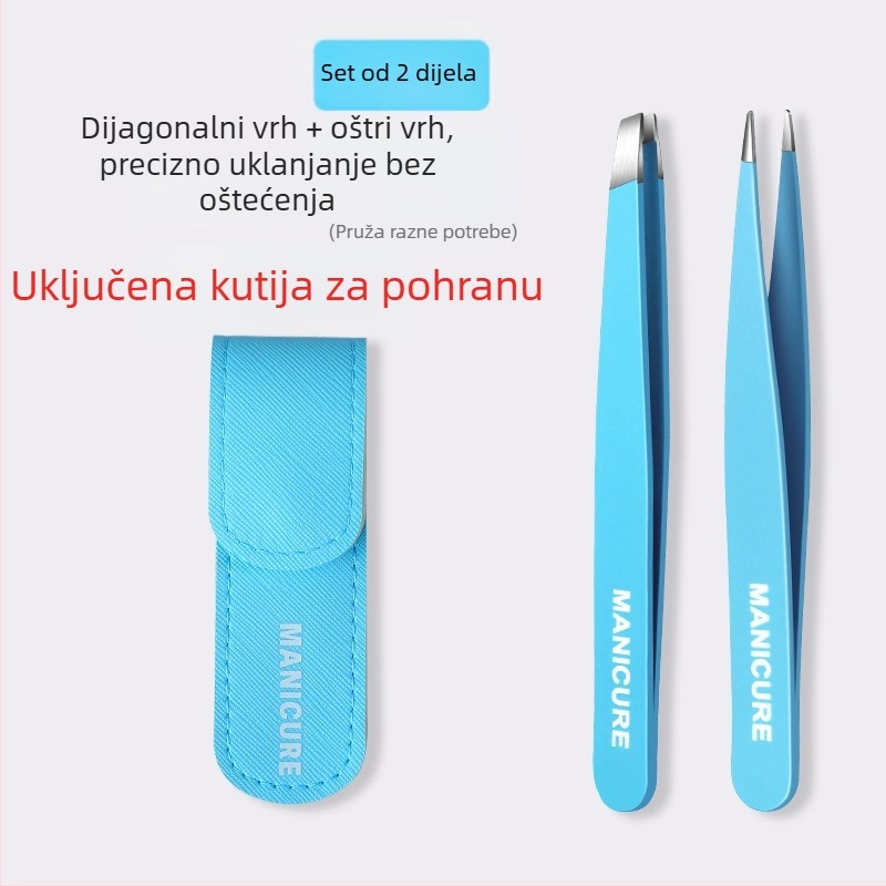 Klip za obrve – četverodijelni set u kutiji, precizne pincete od nehrđajućeg čelika, Little Genius