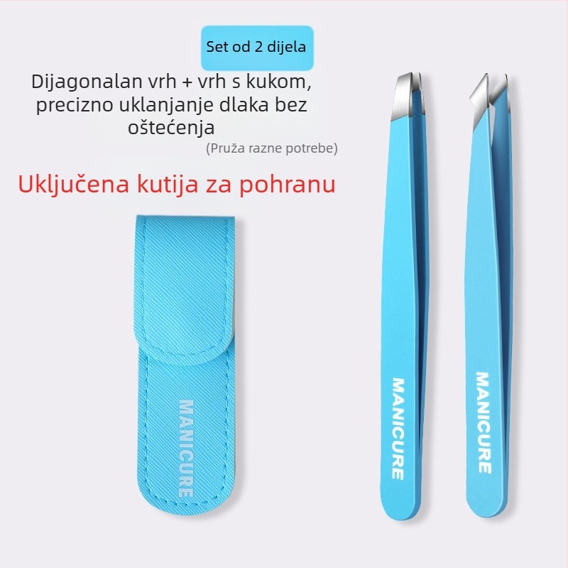 Klip za obrve – četverodijelni set u kutiji, precizne pincete od nehrđajućeg čelika, Little Genius