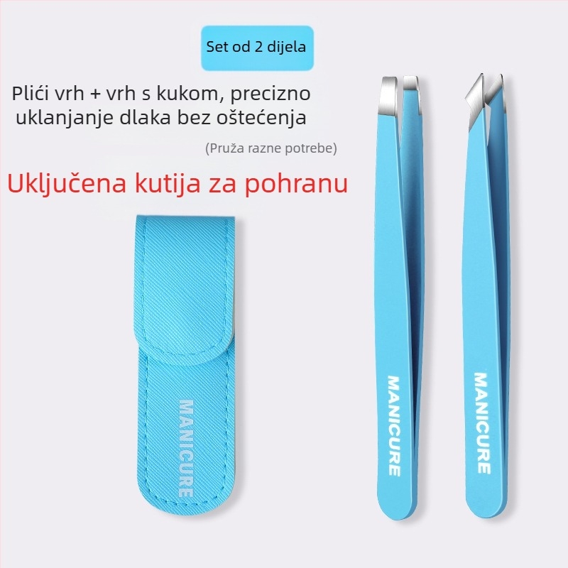 Klip za obrve – četverodijelni set u kutiji, precizne pincete od nehrđajućeg čelika, Little Genius