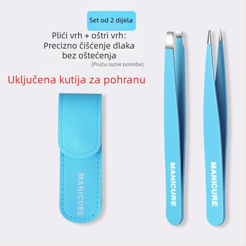 Klip za obrve – četverodijelni set u kutiji, precizne pincete od nehrđajućeg čelika, Little Genius