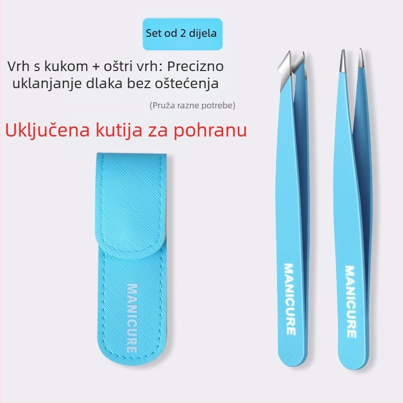 Klip za obrve – četverodijelni set u kutiji, precizne pincete od nehrđajućeg čelika, Little Genius