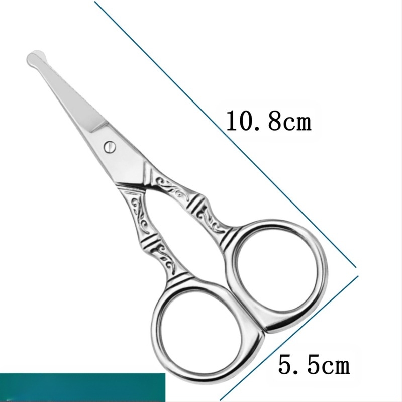 Škarice od nehrđajućeg čelika za njegu lica – kompaktne za obrve, nosne dlačice i bradu; prijenosne, kućna upotreba