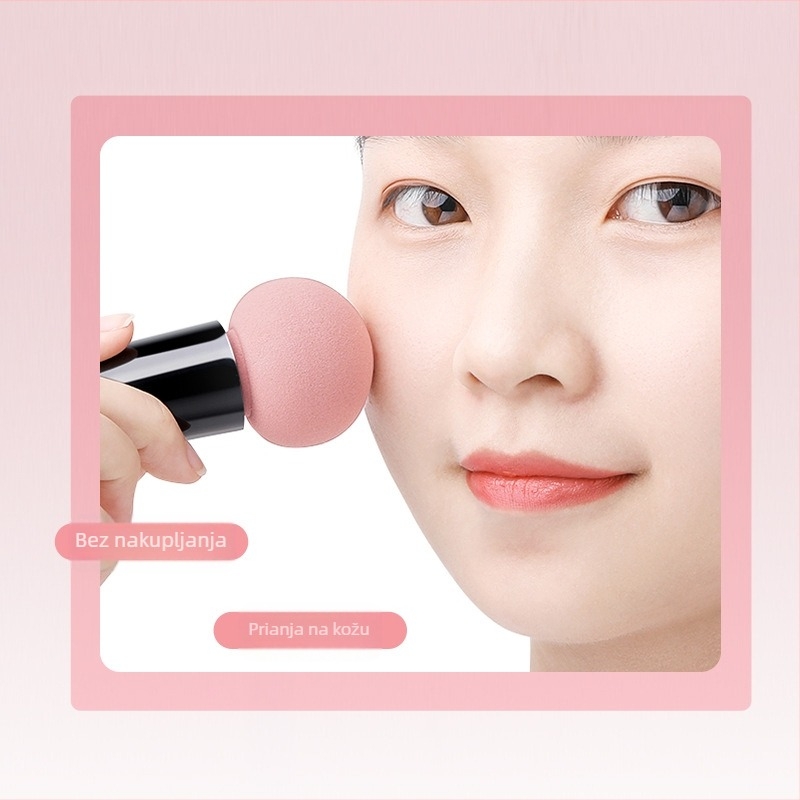 Set četkica za temelje №55 s ogledalom za šminku, ultra mekano beauty jaje i mokro/suho puff, prijenosna kutija za pohranu